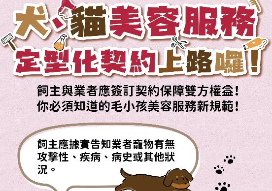 📣 臺北市動保處推出115年首場犬貓美容定型化契約課程⚖️